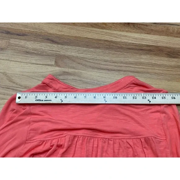 Soft Surroundings Graciela Women's Top Shirt Tunic Button Up Split Neck M Orange - Picture 5 of 9